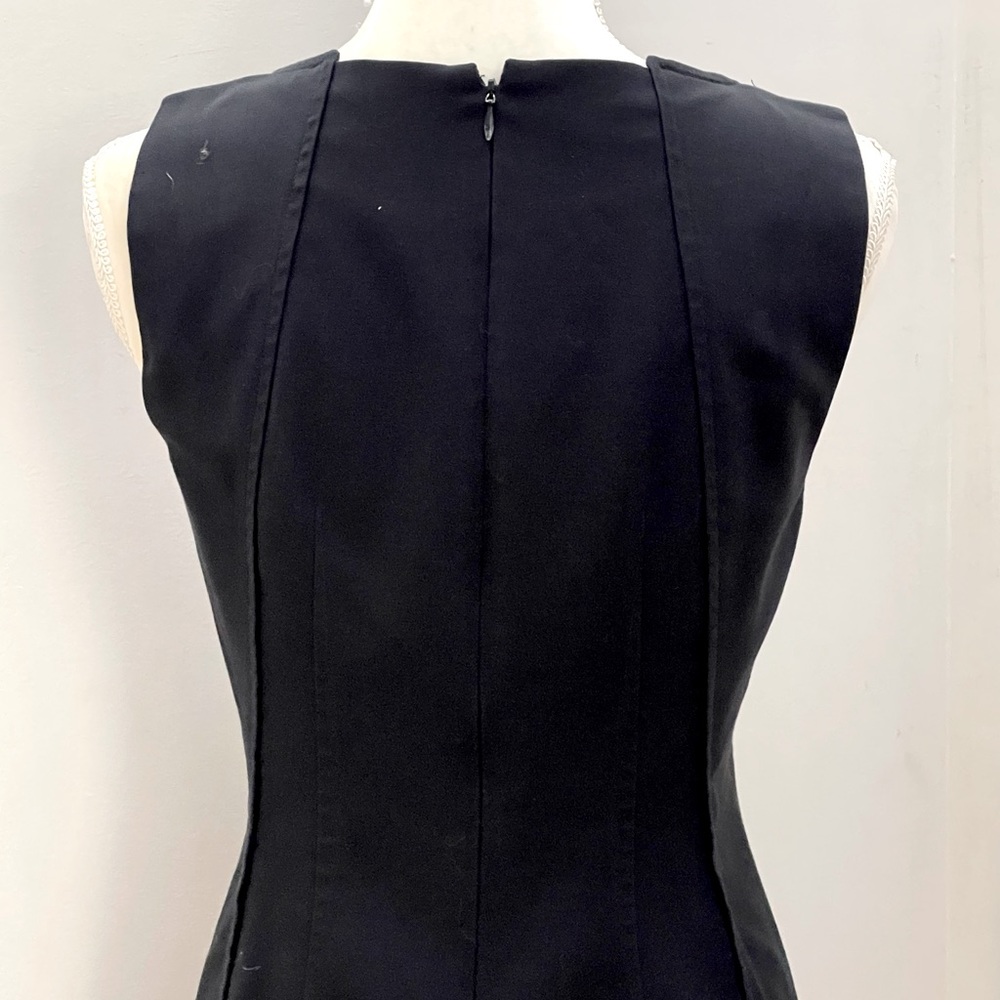 Tahari Fitted Navy Cotton Blend Sheath Dress, sz 6 - Picture 4 of 8